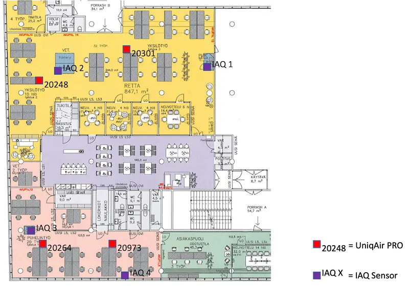 Standortplan für Luftreiniger